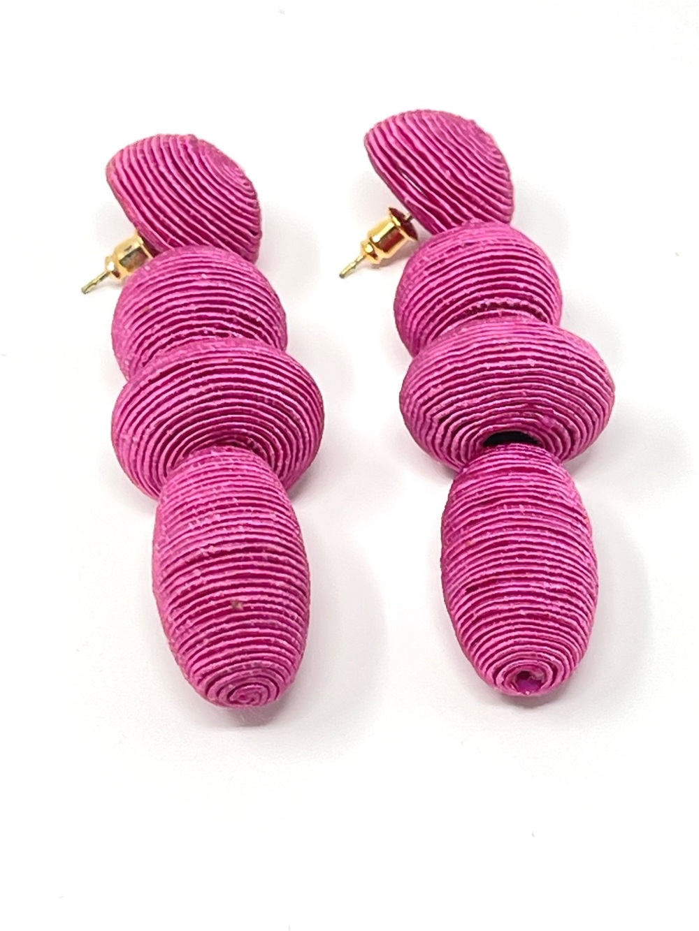 New Anthropologie Drop Pink Thread Statement Earrings